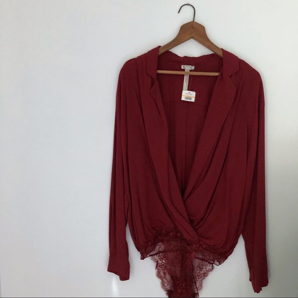 Free People Pants - Intimately Free People Terracotta Elsa Bodysuit